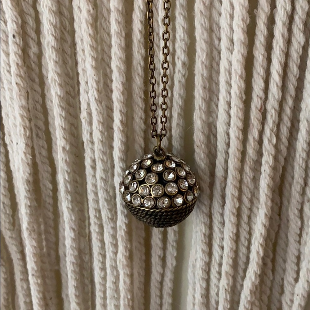 French Connection Crystal Disco Ball Necklace